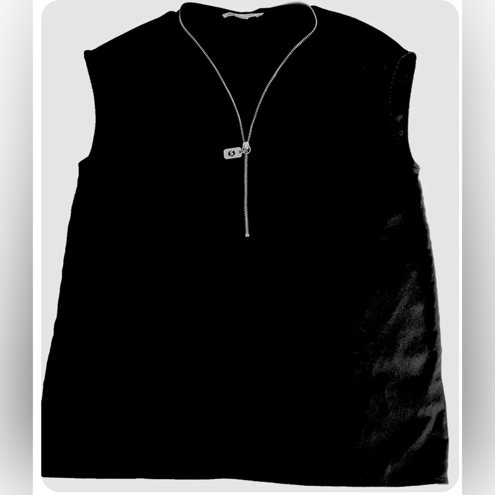 Michael Michael Kors Black Sleeveless Top with Zipper Size Small